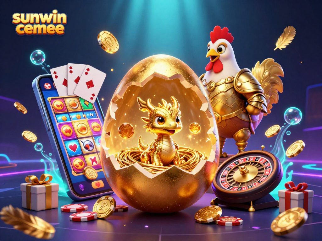 Engage with sunwin cemee by uncovering the golden dragon in a vibrant casino illustration.
