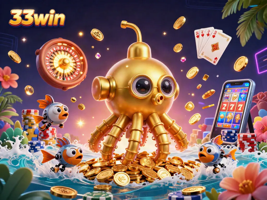 Experience thrilling wins at 33win with a dynamic casino adventure filled with golden coins and exciting games.