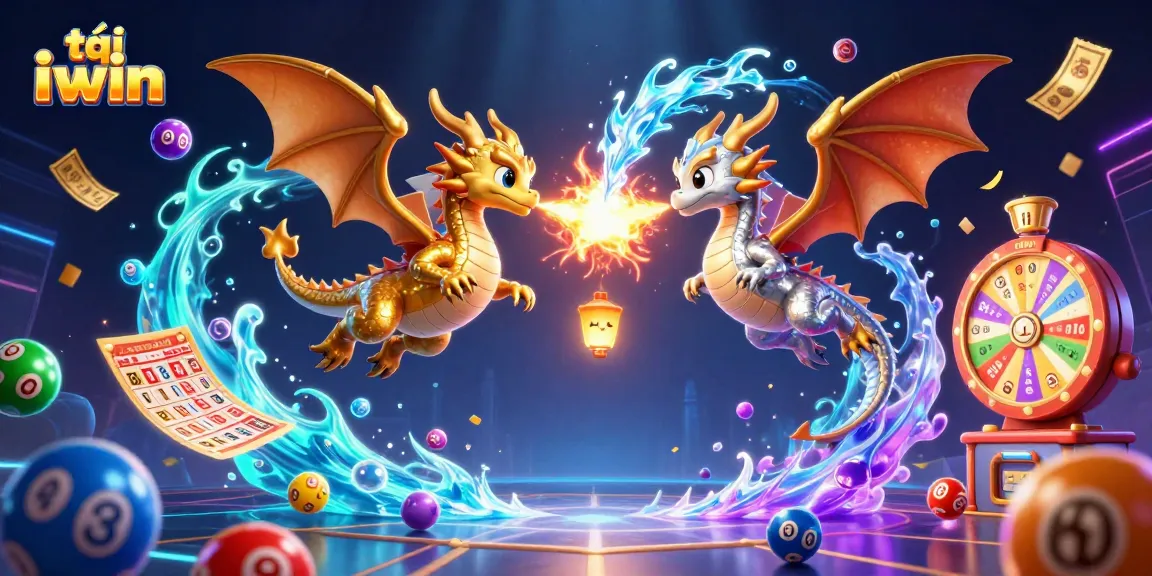 Engage with the thrill of tải iwin as dragons battle in a dynamic lottery and casino scene.