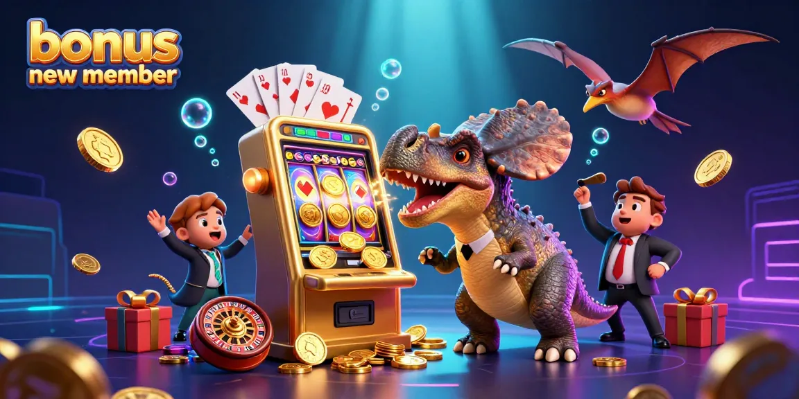 Catch golden winnings with the bonus new member at this vibrant casino scene bursting with excitement!